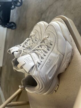 Fila White Chunky Lace-Up Sneakers